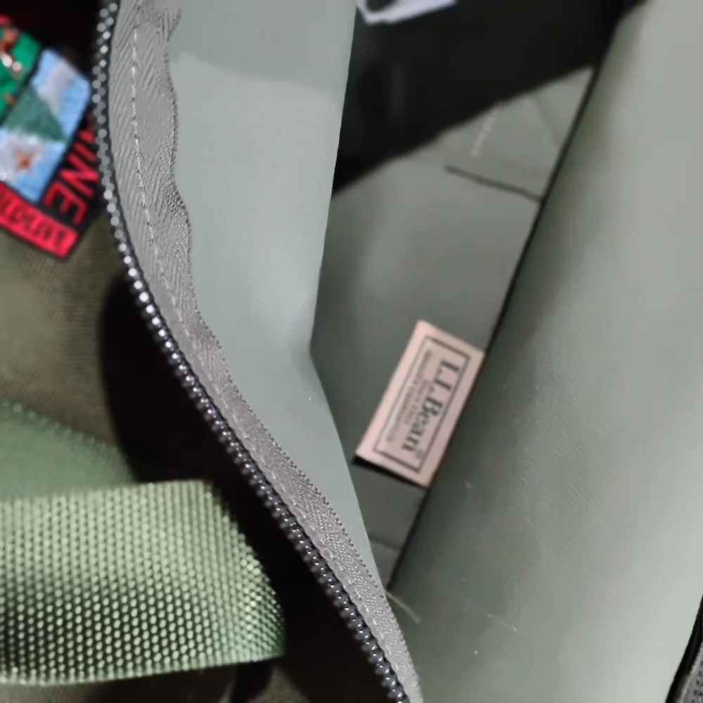 L.L. Bean Olive Green Duffel with Embroidered Maine Patch